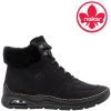 Dámská zimní kotníkové boty s kožíškem RIEKER 44555-00 černé