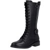 Dámské kožené šněrovací kozačky REMONTE D2W71-00 černé