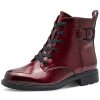 Dámské lakované šněrovací kotníkové boty JANA šíře H 8-25278-45 542 vínové