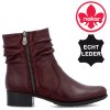 Dámské kožené kotníkové boty dva zipy RIEKER 78656-35 červené