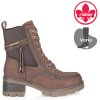 Dámské zateplené šněrovací kotníkové boty farmářky RIEKER 92032-24 hnědé 960358-02