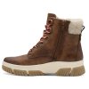 Dámské zimní kotníkové boty farmářky na klínku šíře H JANA-TEX 8-26285-45 305 hnědé