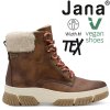Dámské zimní kotníkové boty farmářky na klínku šíře H JANA-TEX 8-26285-45 305 hnědé