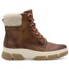 Dámské zimní kotníkové boty farmářky na klínku šíře H JANA-TEX 8-26285-45 305 hnědé