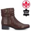 Dámské kožené kotníkové boty dva zipy RIEKER 78656-27 hnědé