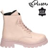 Kožené kotníkové boty farmářky Piazza 960198 růžové