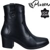 Dámské kožené kotníkové boty na podpatku PIAZZA 960311 černé