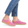 Dámské kožené semišové tenisky low sneaker RIEKER  W2200-31 růžové 950618-43
