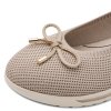 Dámské děrované textilní baleríny na klínku šíře H JANA 8-22170-46 499 béžové