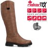 Dámské kozačky na podpatku s kožíškem RIEKER-TEX Y7190-24 hnědé