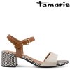 Dámské lakované sandály na podpatku TAMARIS 1-28249-42 430 hnědé