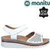 Dámské Celokožené sandály na klínku MANITU 910212-03 bílé