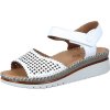 Dámské Celokožené sandály na klínku MANITU 910212-03 bílé