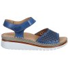 Dámské Celokožené sandály na klínku MANITU 910212-05 modré