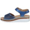 Dámské Celokožené sandály na klínku MANITU 910212-05 modré