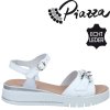 Dámské Celokožené sandály na klínku PIAZZA italy 910279-03 bílé