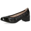 Kožené lodičky na nízkém podpatku CAPRICE 9-22500-42 022 černé