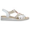 Dámské sandály na klínku RIEKER v0656-80 bílé