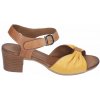 Dámské kožené sandály na podpatku PIAZZA 911012 žluté