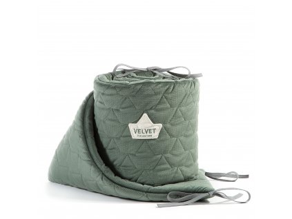 Luxusní mantinel do postýlky La Millou VELVET COLLECTION Khaki