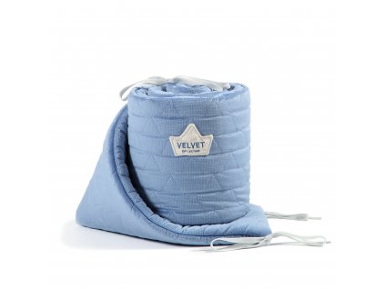 Luxusní mantinel do postýlky La Millou VELVET COLLECTION Dove Blue