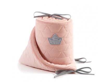 Luxusní mantinel do postýlky La Millou VELVET COLLECTION Powder Pink