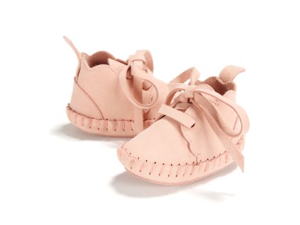 Dětské růžové kožené capáčky Cloudy Moonie's Candy Pink