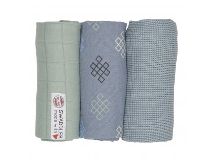 Lodger Látkové pleny Swaddler Empire Knot 3balení 70 x 70 cm Eau Blu 1