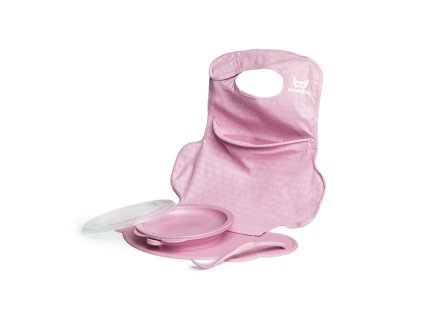 24224 jidelni set pro deti eco 4ks ruzovy