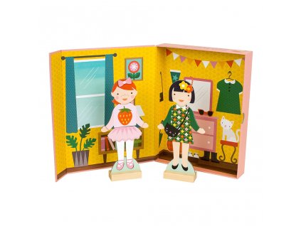 Petit Collage Magnetické panenky - Nejlepší kamarádky, oblékání