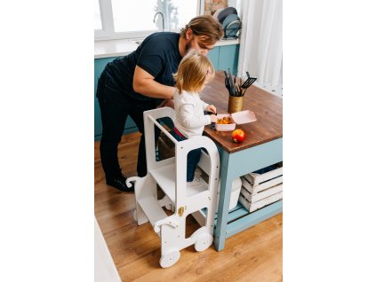 Učící věž 2v1 Trolley by Toddler in Family bílá