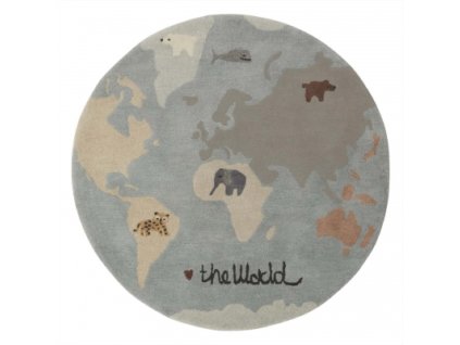 OYOY Dětský vlněný koberec The World Tufted Rug Svět 120 cm