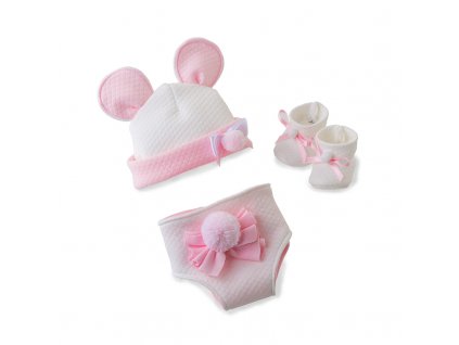 Berjuan Čepička, kalhotky a capáčky pro panenky Pijamita růžová 38cm