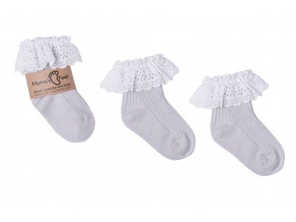 Mama's Feet Dětské ponožky Vintage Love Gray šedé