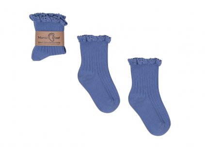 Mama's Feet Dětské ponožky Mono Baby Blue modré