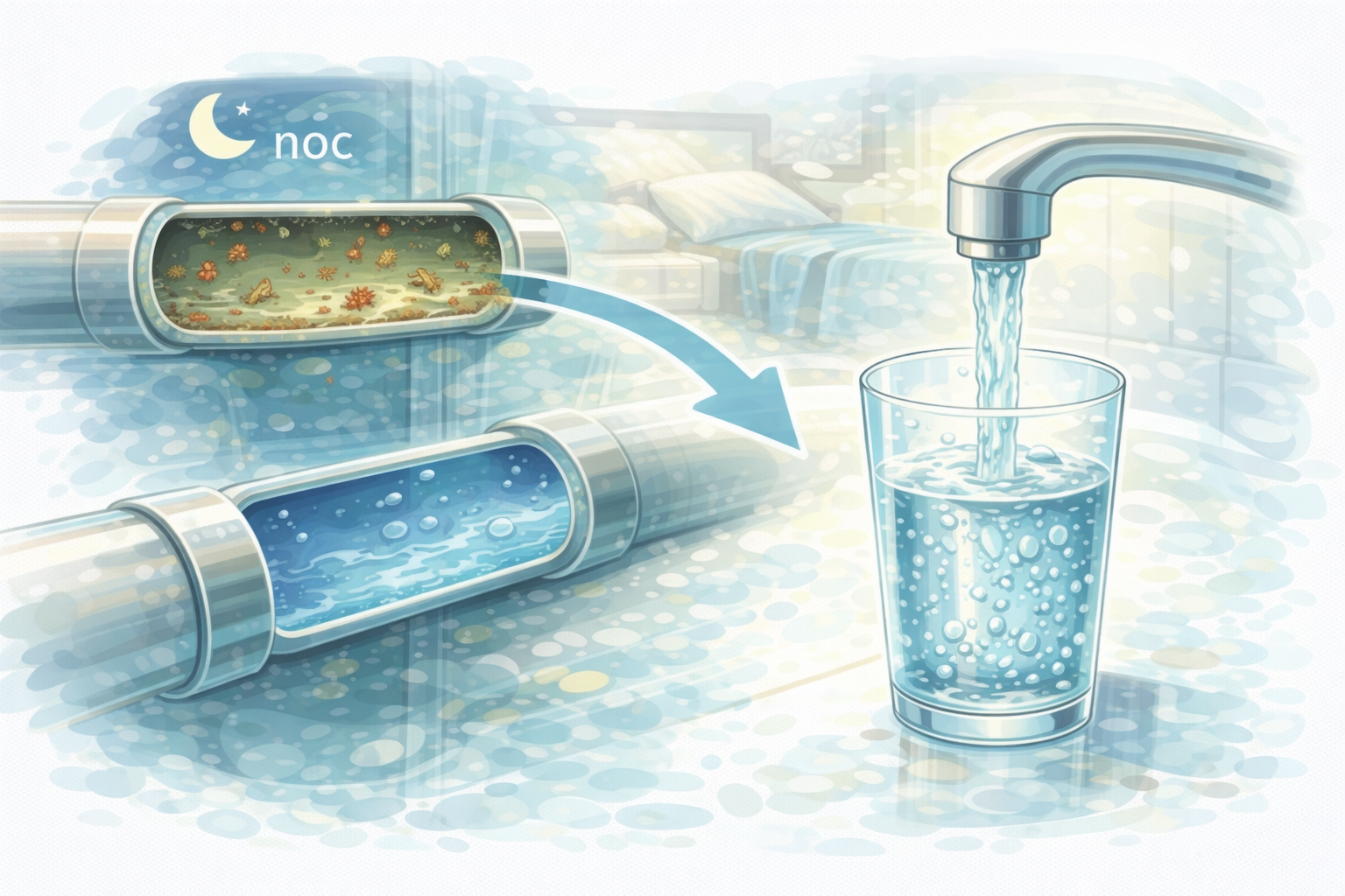 11. Stagnace vody v potrubí a její vliv na ranní sklenici.