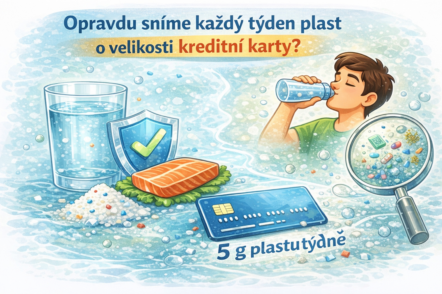 15. Opravdu sníme každý týden plast o velikosti kreditní karty?