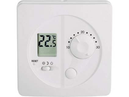 Nástěnný pokojový termostat Conrad s LCD / 10 až 30 °C / - bílá