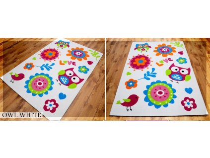 Koberec LOVELY-KIDS 140 x 200 cm - OWL WHITE