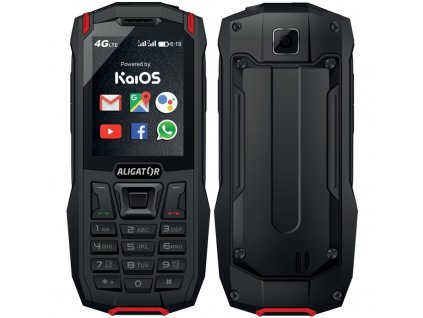 Mobilní telefon Aligator K50 eXtremo / 4 GB / černá / červená / ROZBALENO