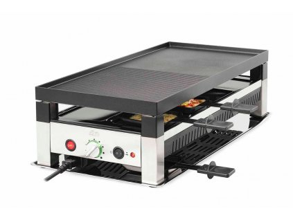 Elektrický stolní raclette gril Solis 791 / 5 in 1 / 1400 W / pro 8 osob / černá/stříbrná / ZÁNOVNÍ