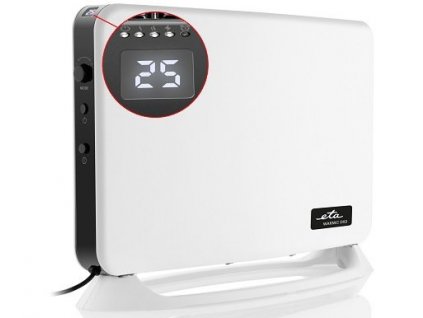 Teplovzdušný konvektor ETA Warmie Digi 1624 90000 / 750 W / 1250 W / 2000 W / 5-35 °C / časovač / bílá / černá / ZÁNOVNÍ