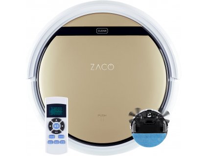 Robotický vysavač ZACO V5s Pro s funkcí vytírání / 14,8 V / 65 dB / zlatá / bílá / ZÁNOVNÍ