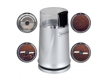 Elektrický mlýnek na kávu a koření Royalty Line RL-CG150-3 / stříbrná