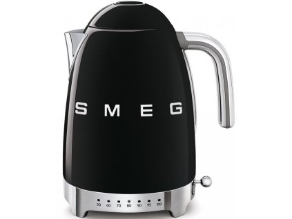 Rychlovarná konvice Smeg KLF04BLEU s regulací teploty / 1,7 l / 2400 W / 220-240 V / černá / stříbrná