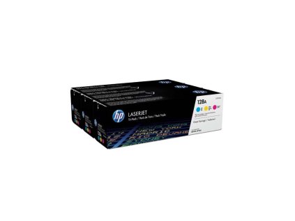 Toner HP 128A, 3x1300 stran, CMY / žlutá, modrá, červená / POŠKOZENÝ OBAL