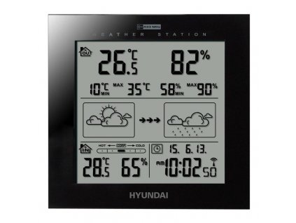 Bezdrátová meteorologická stanice Hyundai WS 2244 B / -20 do +50 °C / 30 m / černá / ROZBALENO