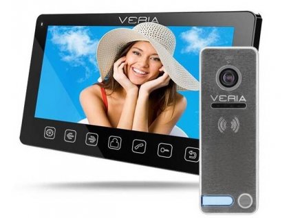 Dveřní videotelefon VERIA set videotelefonu VERIA 7070C + VERIA 230 / S-7070C-230 / 7" / LCD / 12 polyfonních vyzváněcích tónů / černá / ROZBALENO
