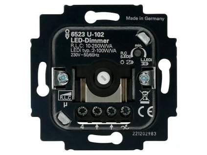 LED stmívač 6523 U-102 Busch-Jaeger / 100 W / 0 - 35 °C / montáž pod omítku / černá