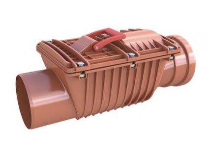 KG Jednoduchý zpětný ventil NW 125 se zpětnou klapkou / plast / vnější průměr 125 mm / oranžová